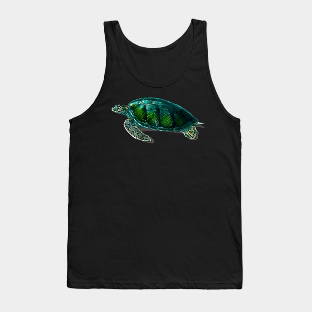 Vintage green sea turtle-animalia Tank Top by Phantom Troupe